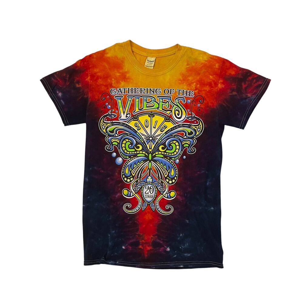 Gathering of the Vibes 2015 20th Anniversary Tie Dye T-Shirt - Graphic - Size S
